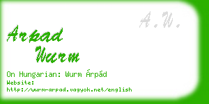 arpad wurm business card